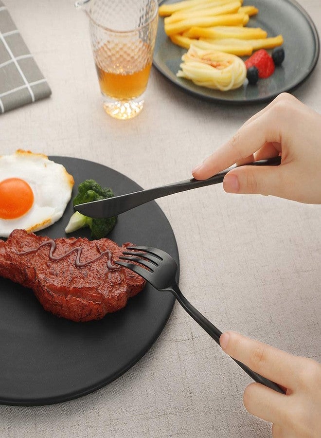 STAR WORK Black Flatware Stainless Steel Forks and Spoons Silverware for Home,Kitchen,Restaurant Hotel,Matte Black Kitchen Utensils Satin Finished Polished/Dishwasher Safe (Pack of 16) - Image 5